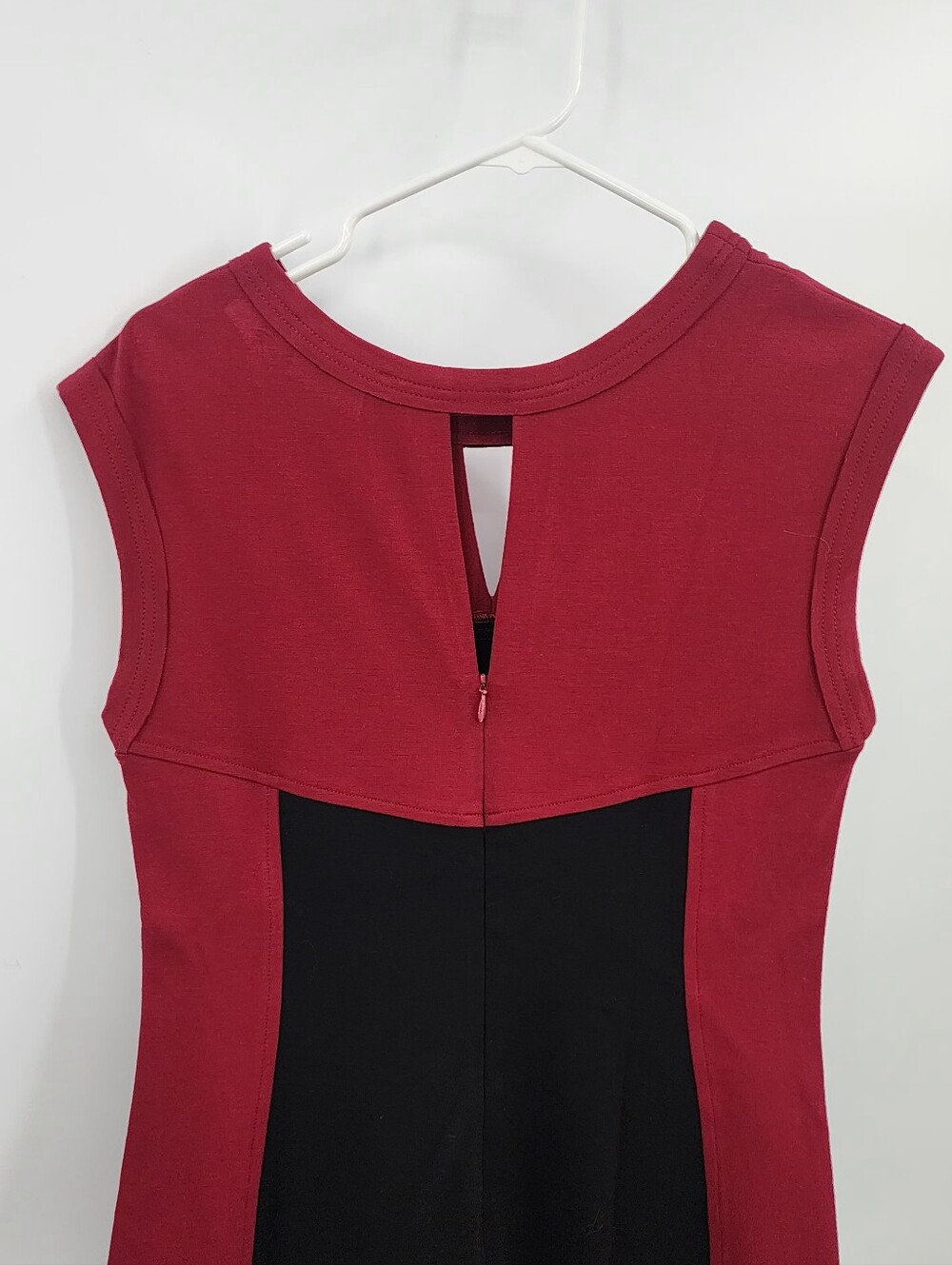 Yoana Baraschi Colorblock Bodycon Dress | Made inNYC |Size 6 Red & Black - Picture 3 of 7